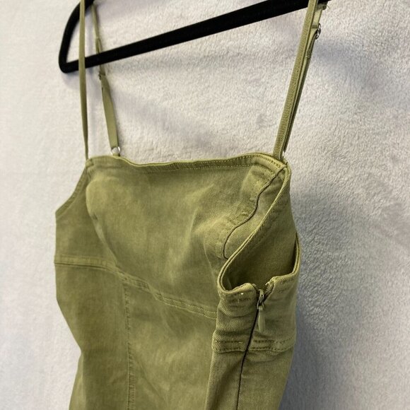Urban Outfitters Bodycon Cargo Mini Dress Medium Stretch Pocket Army Green NWT - Picture 10 of 12